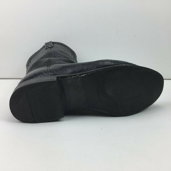 Mens Black Leather Western Cowboy Boots  Vibram Sole T0076G2 10K2E 93035 - Picture 4 of 11